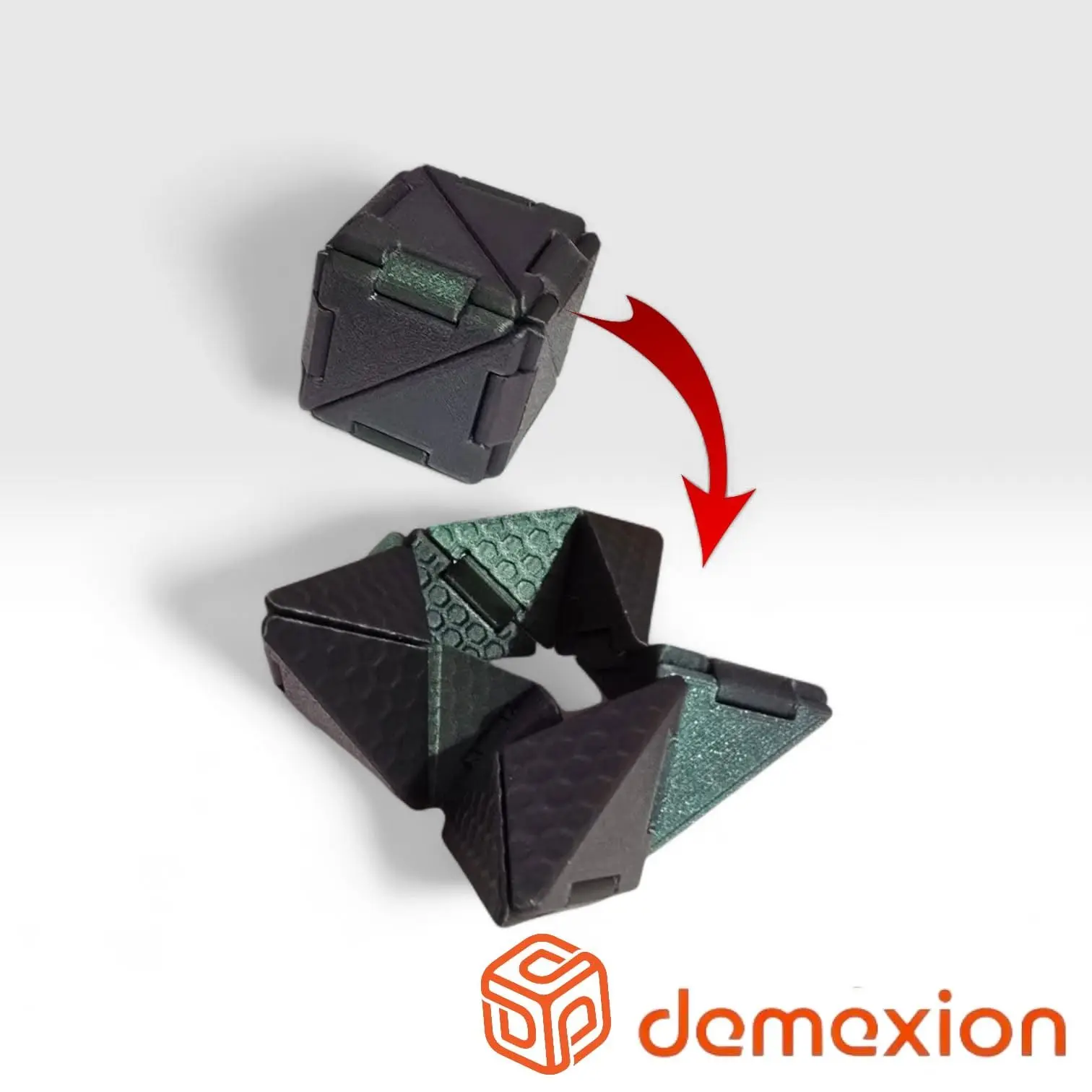 Cubo articulado funcional fabricado por DEMEXION 3D