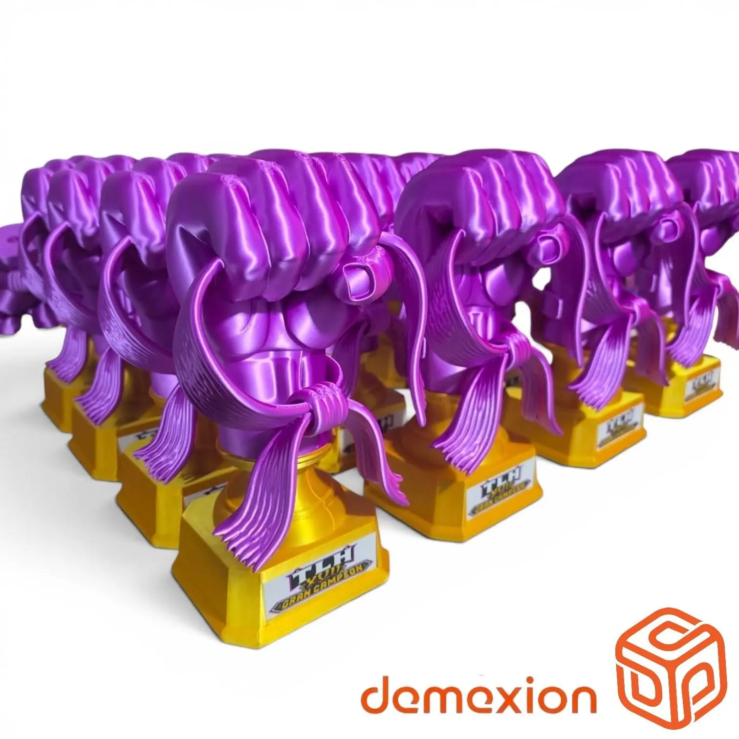 Serie de trofeos personalizados fabricados por DEMEXION 3D